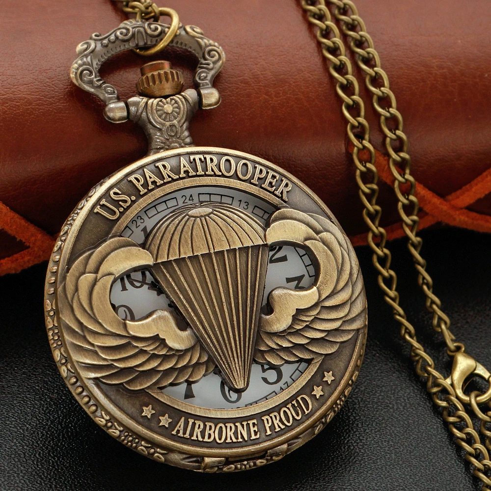 Kampf geschwader Airborne spezielle Quarz Taschenuhr Herren und Damen hochwertige Halskette Timing Anhänger Schmuck Geschenk uhr