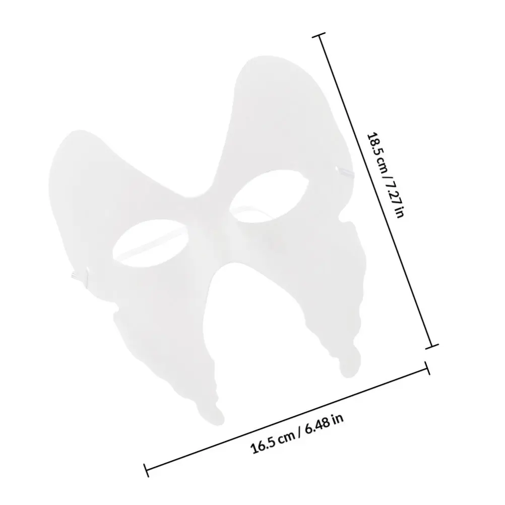 White Butterfly Mask Unpainted Blank Face Mask for Crafting Masquerade Parties Halloween Festivals Costumes Art