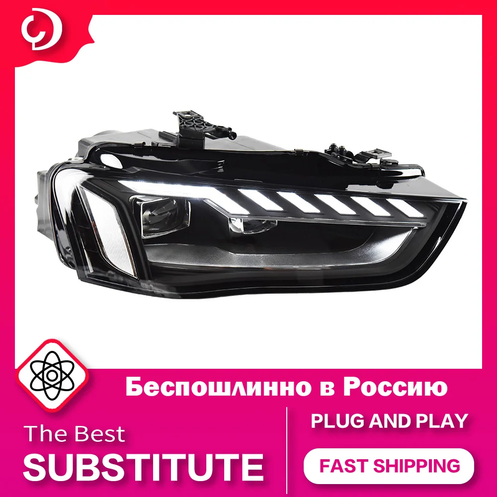 AKD Car Styling Headlights for AUDI A4 B8 2013-2016 LED Headlight DRL Head Lamp Dipped Beam Led Projector Accessories