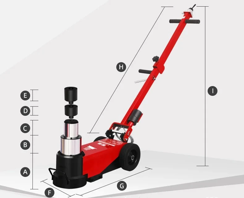 90 Ton Pneumatic Truck Lifting Air Hydraulic Truck Jack Repair Lift Jack Car 6