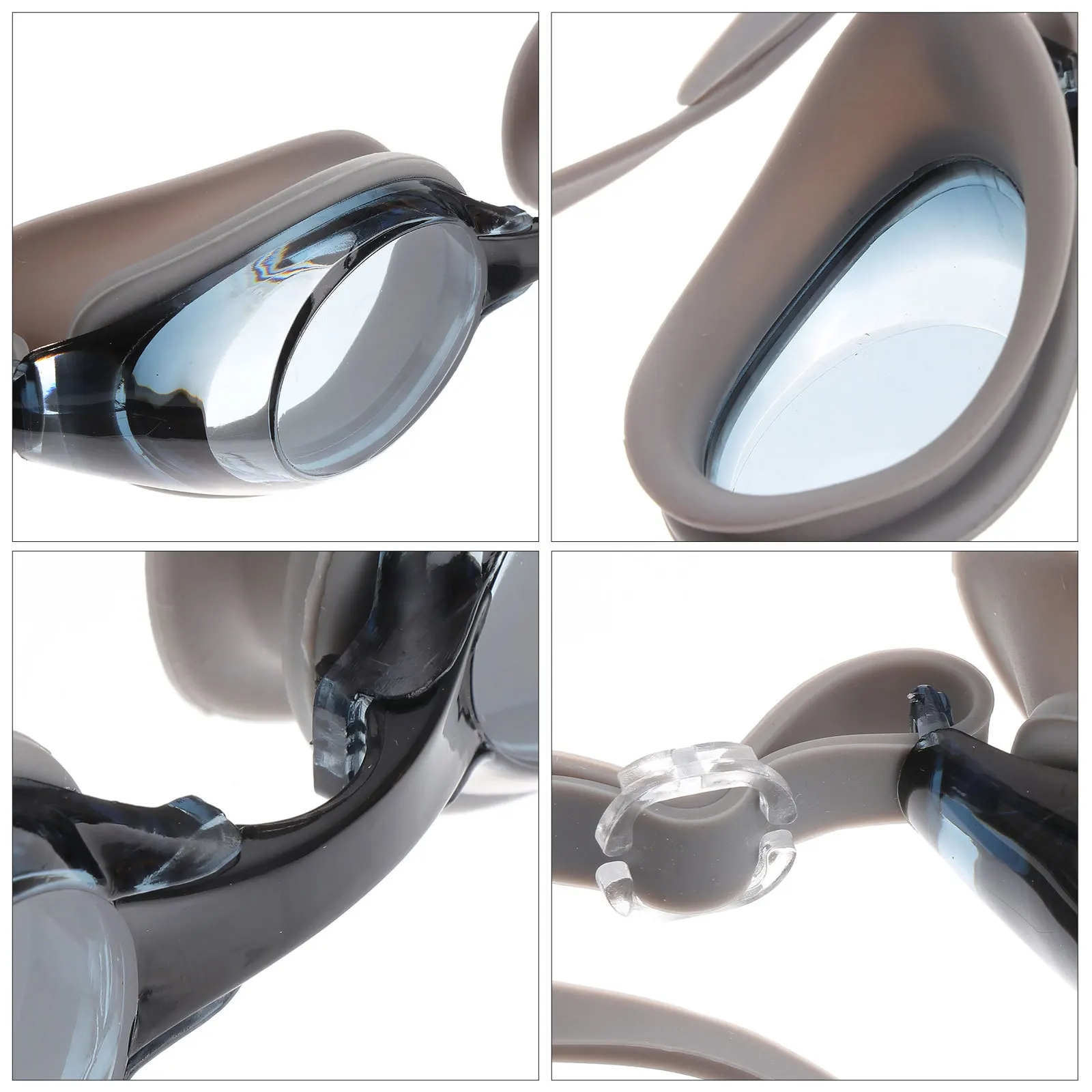 

Swimming Goggles Grey Silicone Anti-Fog Adjustable Swimming Glasses for Adults Beach Pool Accessories Leak-Proof