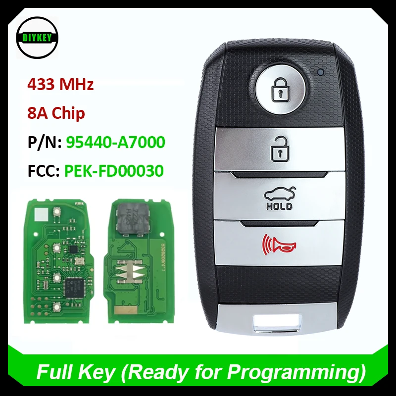 

DIYKEY 95440-A7000 для Kia K3 Forte Cerato 2013 2014 2015 2016 2017 2018 удаление брелока 433 МГц 8A чип PEK-FD00030 81996-A7020