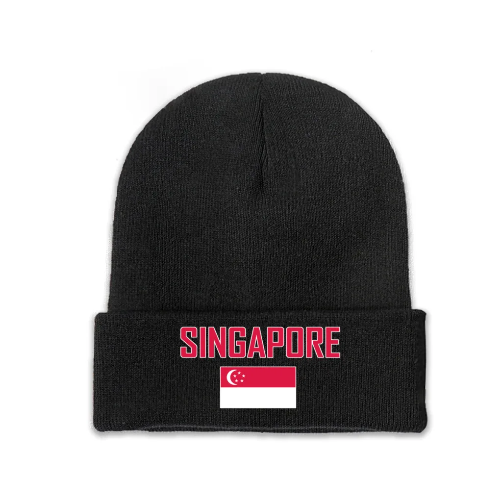 SINGAPORE Country Flag Top Print Men Women Unisex Knitted Hat Winter Autumn Beanie Cap Warm Bonnet