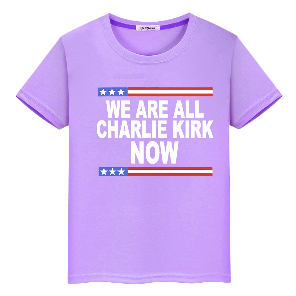 

Футболка FREEDOM Charlie Kirk с принтом из 100% хлопка для детей, короткие топы с героями мультфильмов для мальчиков 10 лет, футболки на Хэллоуин, детская одежда y2k для девочек