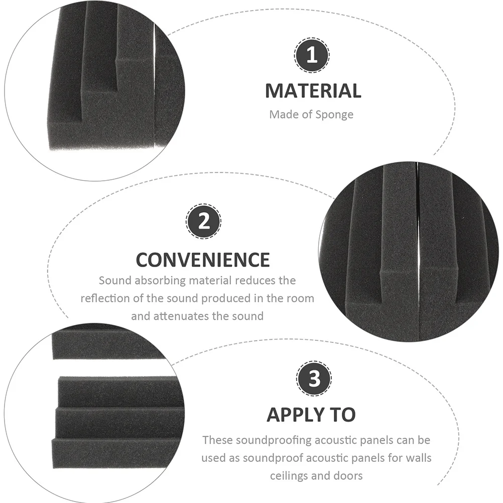 

6pcs Trapezoidal Acoustic Panels Soundproofing Board Corner Wall Wedge Bass Traps For Studio Ktv Gym Noise