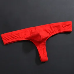 New Men's Sexy Pure Cotton Breathable Thong Underwear Low Waist Elastic G-String T-Back Briefs Pouch Bulge Male Thongs Panties