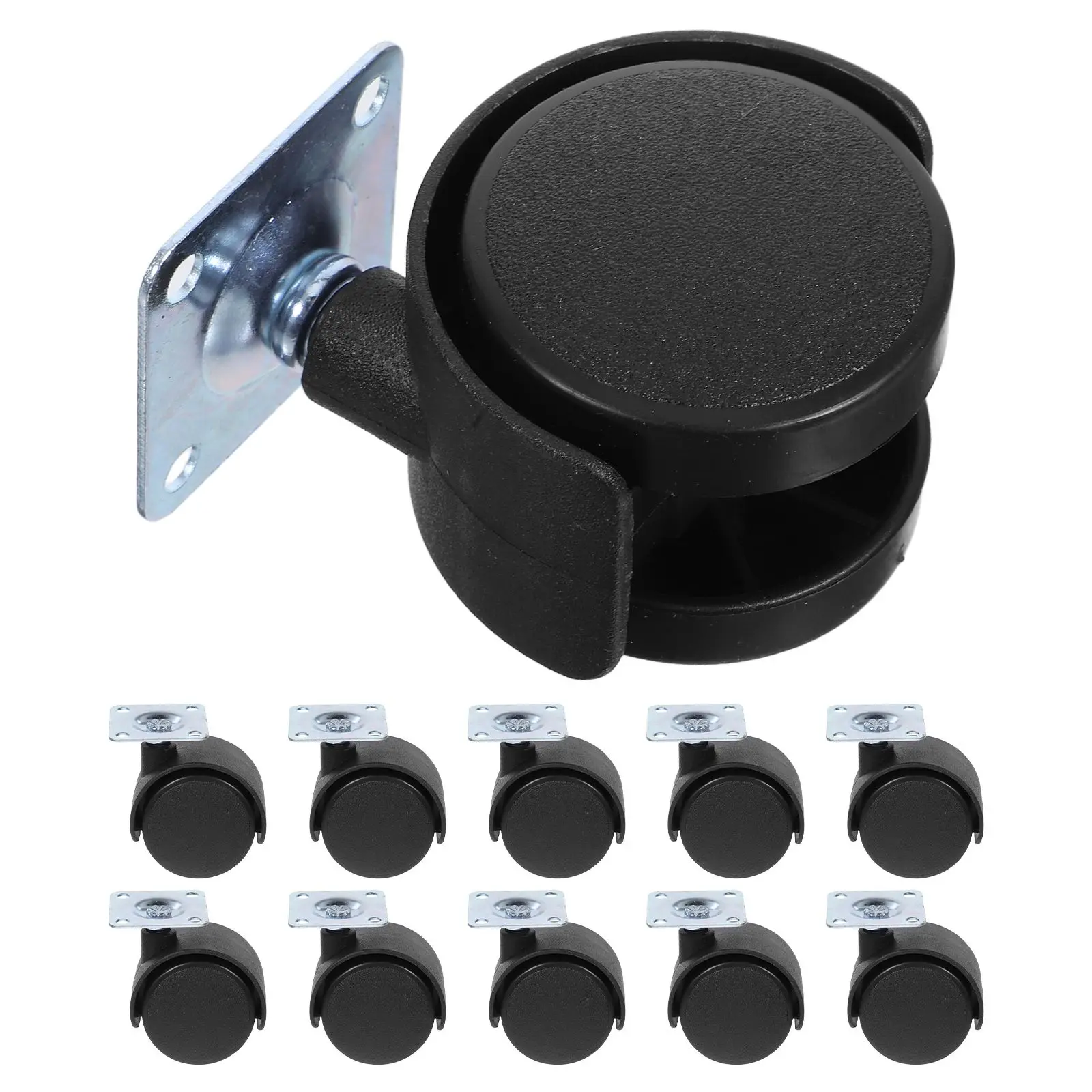 

12 Pcs Furniture Swivel Casters Wheels Chair Replacement Flat Nylon Cart Office