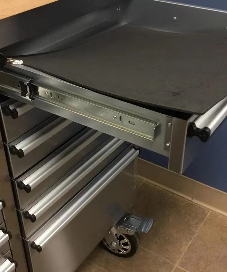 Combination Workshop Metal Tool Cabinet Storage Garage Work Bench Stainless Steel Rolling Tool Chest