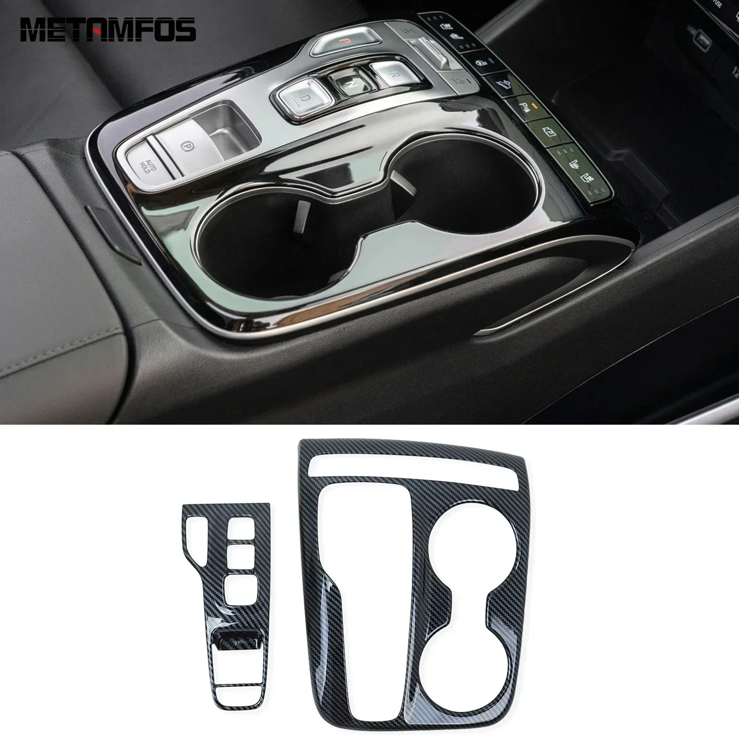 For Hyundai Tucson NX4 2021-2023 2024 Carbon Fiber Center Console Gear Shift Box Cover Trim Decoration Accessories Car Styling