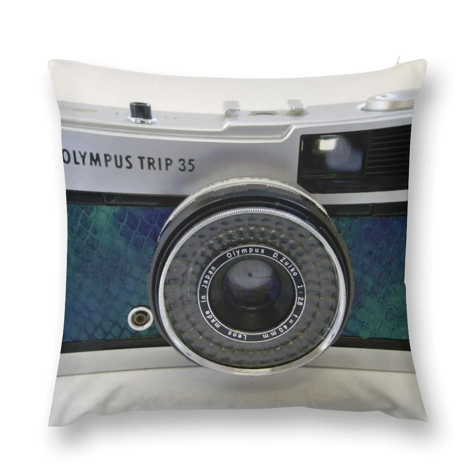 Olympus Trip 35 in Turquoise Snakeskin Throw Pillow Anime Sofa Decorative Covers pillow