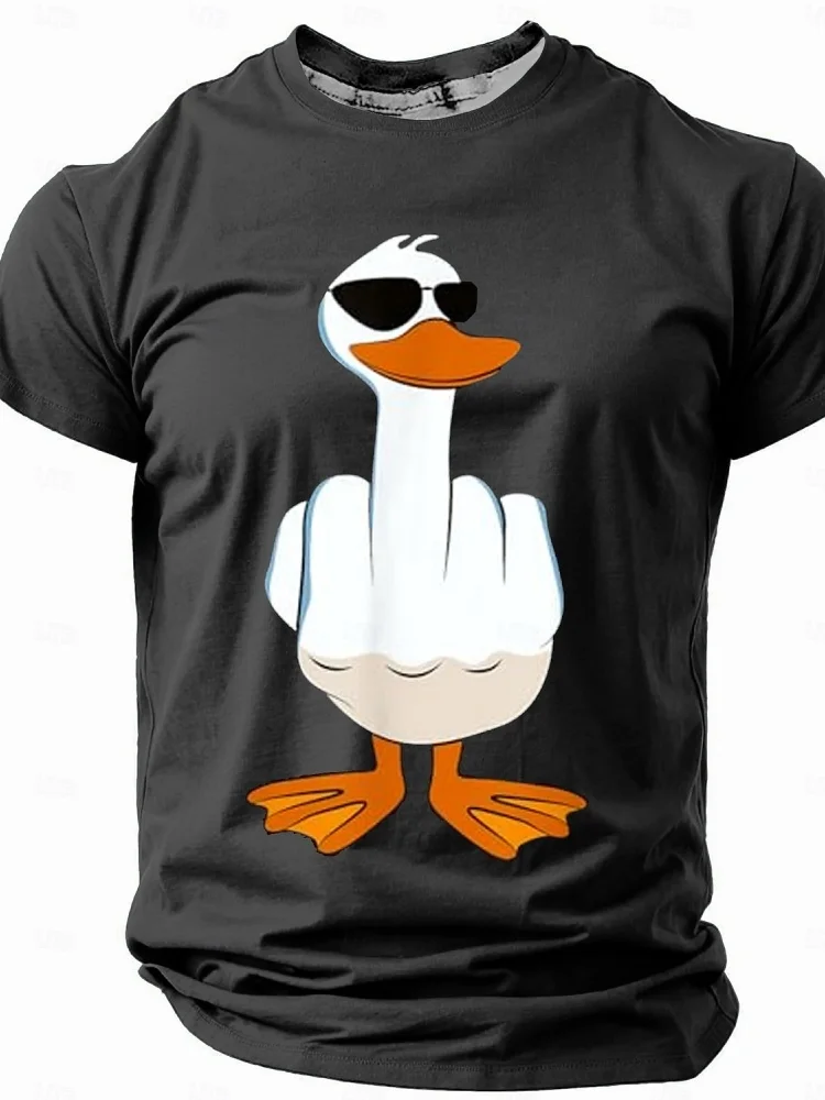 

3D Duck Printed Men's T-shirt Summer Daily Casual Men Loose Comfortable Short Sleeve Outdoor Street Men Sports Short Sleeve Tops