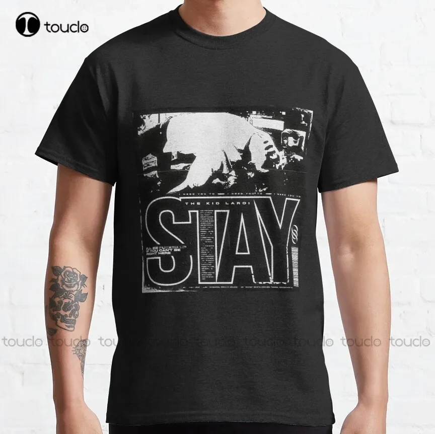 

The Kid Laroi - Stay Ft. Justin Bieber Design Classic T-Shirt The Kid Laroi Grey T Shirts For Men Xs-5Xl Custom Gift Unisex New
