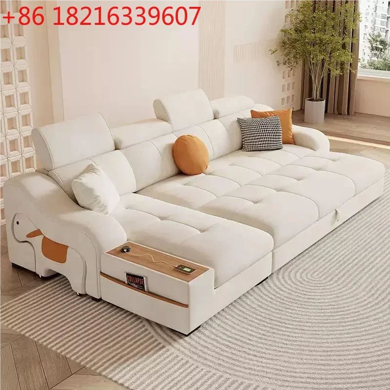 Sofá Moderno de Madera TAO con Almacenamiento, Minimalista, Sofá de Dos Plazas, Reclinable, Diseño Blanco, Sofá Cama Plegable, Sofá Perezoso, Camas Baratas, Muebles