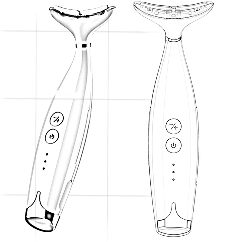 AD-RF pescoço rosto dispositivo de beleza ems levantamento pescoço rugas removedor led fóton terapia pele apertar anti rugas dispositivo da pele