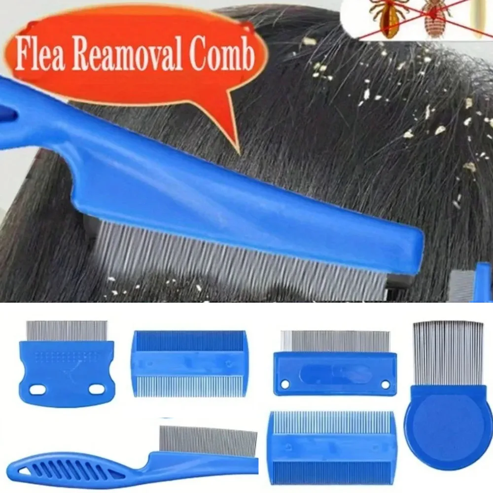 Kit profissional de pente de piolhos 6 tamanhos, para remoção de piolhos e caspa, resultados rápidos para tratamento de piolhos de cabeça, ferramentas de estilo peine