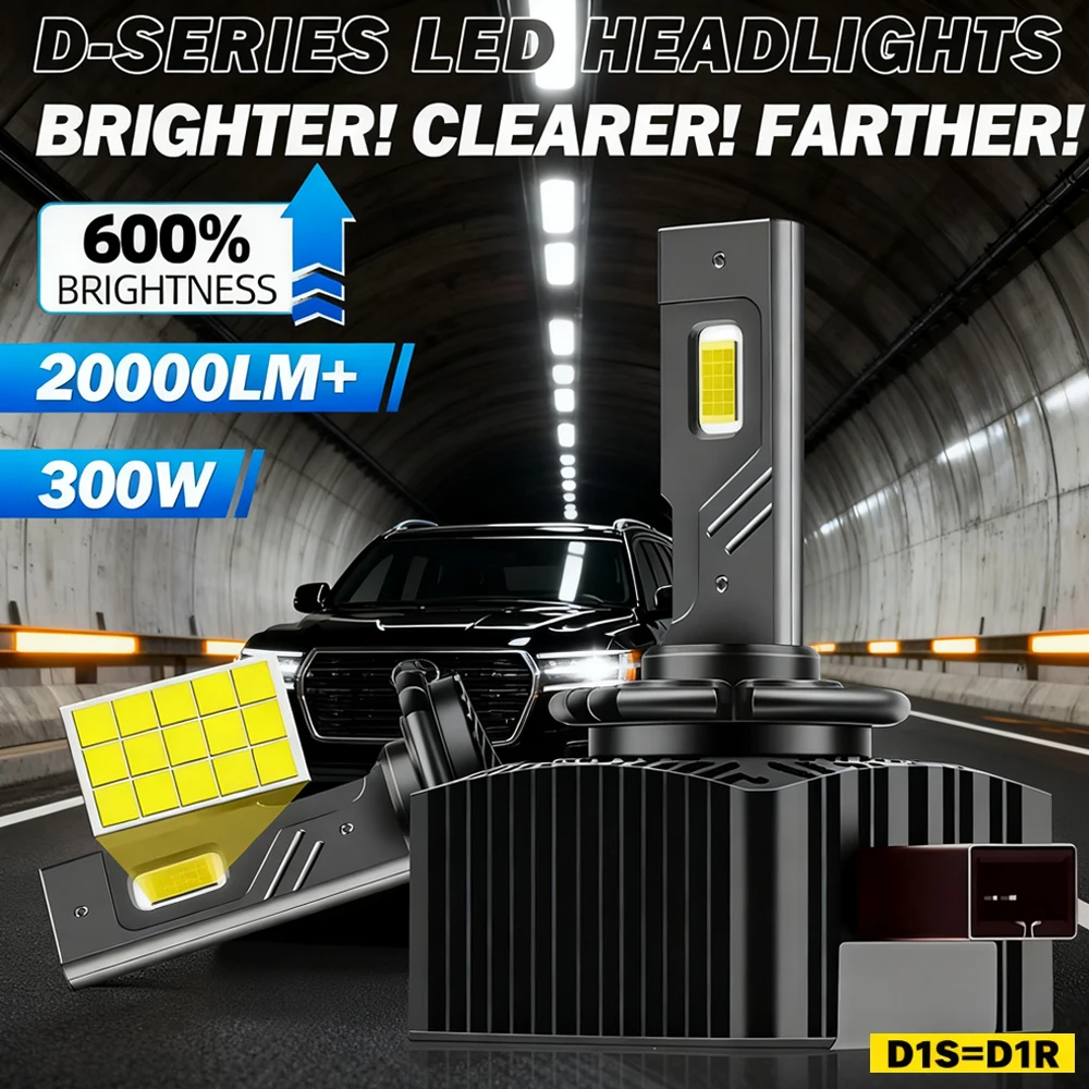 

D1S LED Headlights Canbus D1R Auto Lamp 20000Lm Super Bright Plug&Play Turbo 1:1 HID Bulbs Replacement 2PCS Led Headlamps