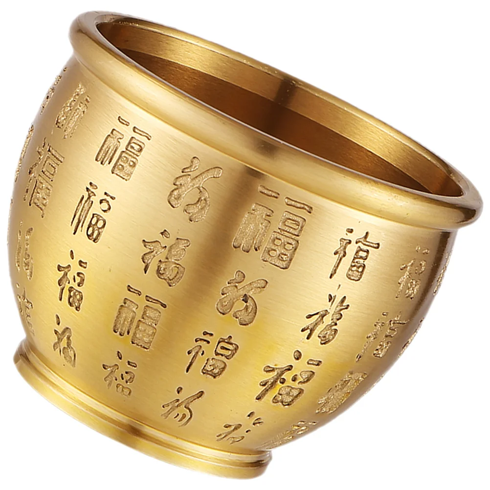 

Brass Wealth Bowl Basin Fine Craftsmanship Feng Shui Decor for Desktop Table Centerpiece Home Office Interior