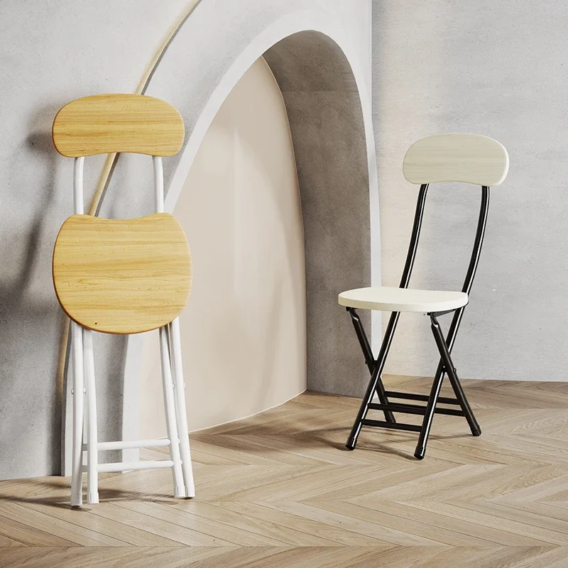Складной стул, удобный сидячий табурет со спинкой, стул для общежития, домашняя скамейка для спальни, простой обеденный стул, штабелируемое кресло