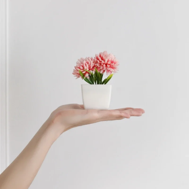 

1PC Artificial Chrysanthemum Potted Plants, Faux Flowers for Desktop, Fake Flowers for Home, Restaurant, Office Decoration, Arti