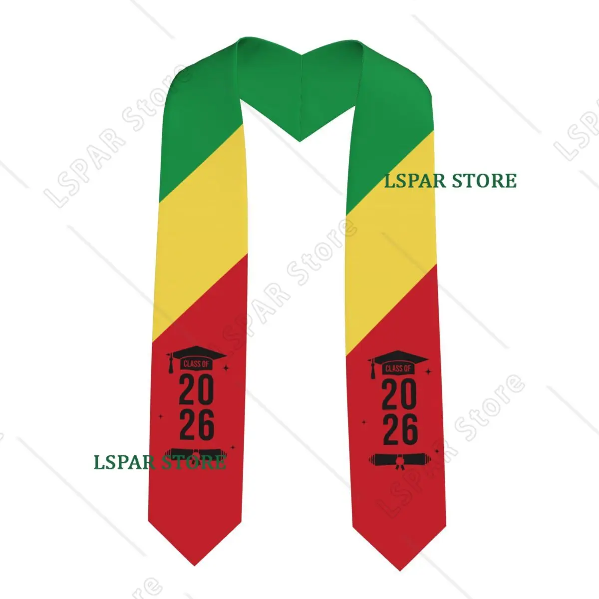 

Class Of 2026 Republic Of Congo Flag Flag Graduation Stole Sash Scarf For International Students Proud 183CM Long