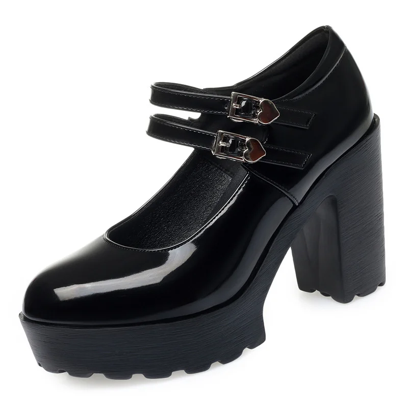 Mary Jane-zapatos de plataforma para mujer, calzado Vintage de cuero suave, tacón alto de bloque, cómodo, para oficina, Primavera, 2024