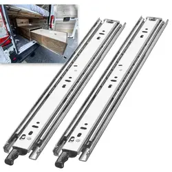 51mm 1 Pair Heavy Duty Drawer Slides 68kg Load Capacity Locking Full Extension Ball Bearing Cabinet Rails Runners Tracks Glides