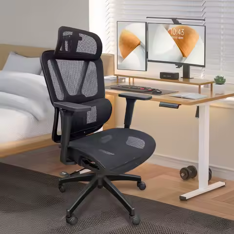 Cadeira Ergonômica Python Fly de Escritório com Encosto Lumbar Triangular,Assento Respirável,Apoio de Cabeça e Braços Ajustáveis