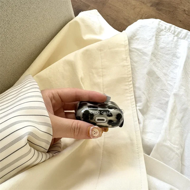 ヒョウ柄のAirPods1,2, 3 pro,4ケース,充電ボックス,保護イヤホン用のシンプルなケース