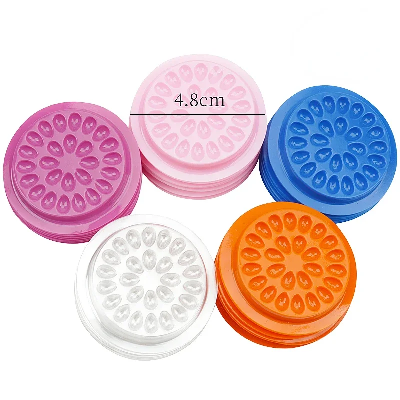 20pcs Eyelash Glue Stand Holder Eyelash Extension Supplies Adhesive Pallet Plastic Gasket Eye Lashes Glue Pads Makeup Tool