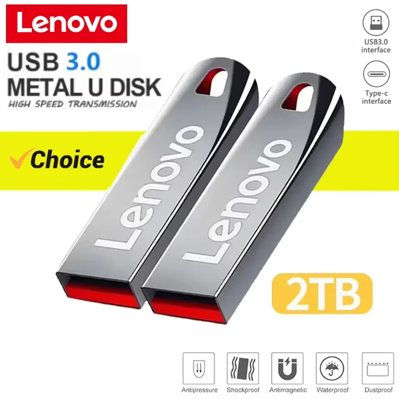 Lenovo USB3.2 2TB USB Flash Drive High Speed USB 1T Type-C Interface Dual-Use Pen Drive Memory Stick Pendrive For Phone Computer