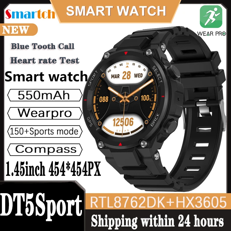 

Sports Smart Watch Men Blue Tooth Call Smartwatch Women Compass 150+ Sports Modes 550mAh Health Real-time Monitor Waterproof