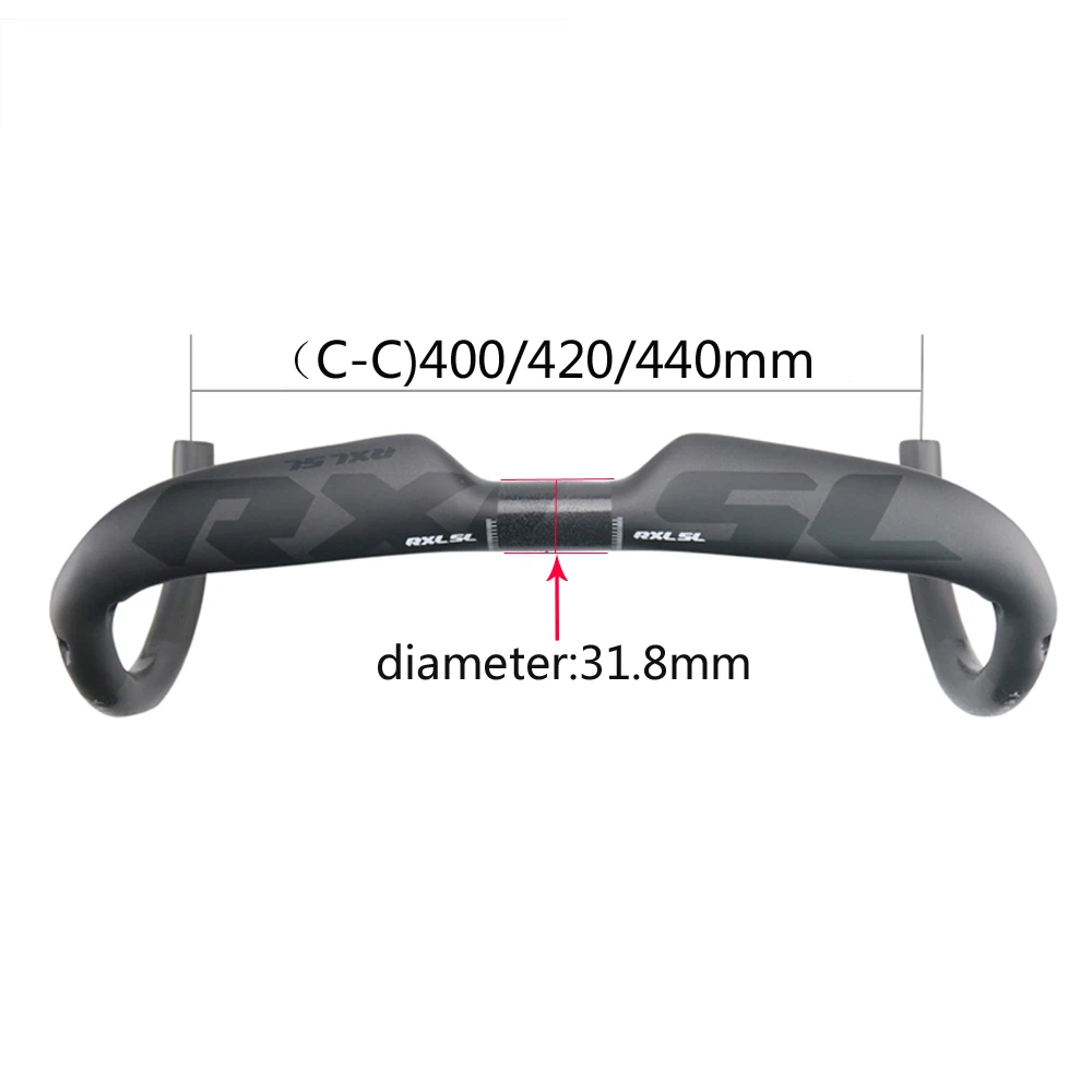 RXL SL-Bicycle Handlebar, Road Bike Handlebars, Bent Bar, Carbon Handlebar, 400mm, 420mm, 440mm, Bicycle Accessories