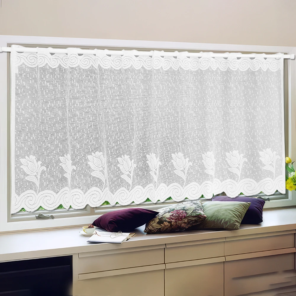 American-Style Simple White Stamens, Kitchen Half-Curtain Gauze Curtains, Small Windows, Eyelets, Bay Windows