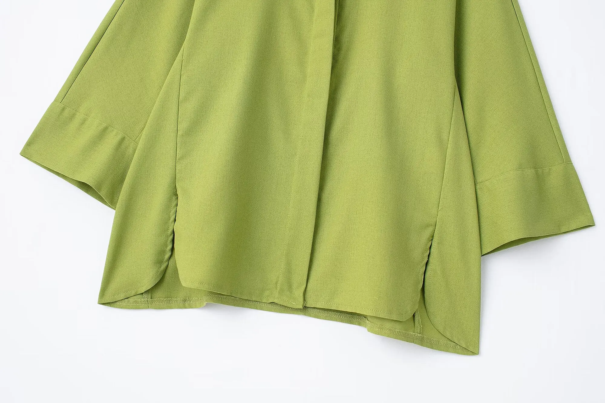 

ZBZA Summer New Women's Faion Loose Linen irt Versatile Casual Sle Polyester Fiber Pure Color Clothing
