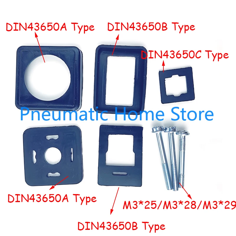 

20pcs/lot DIN43650A/DIN43650B/DIN43650C Type Pneumatic Hydraulic Pulse Valve Coil Junction Box Fitting Waterproof Gasket