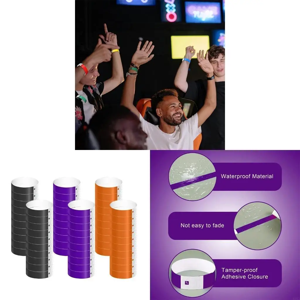 62KD Pack of 600 Light Up Wristbands Illuminate at Night Soft Adjustable Colored Adhesive Wristband Party Wrist Bands