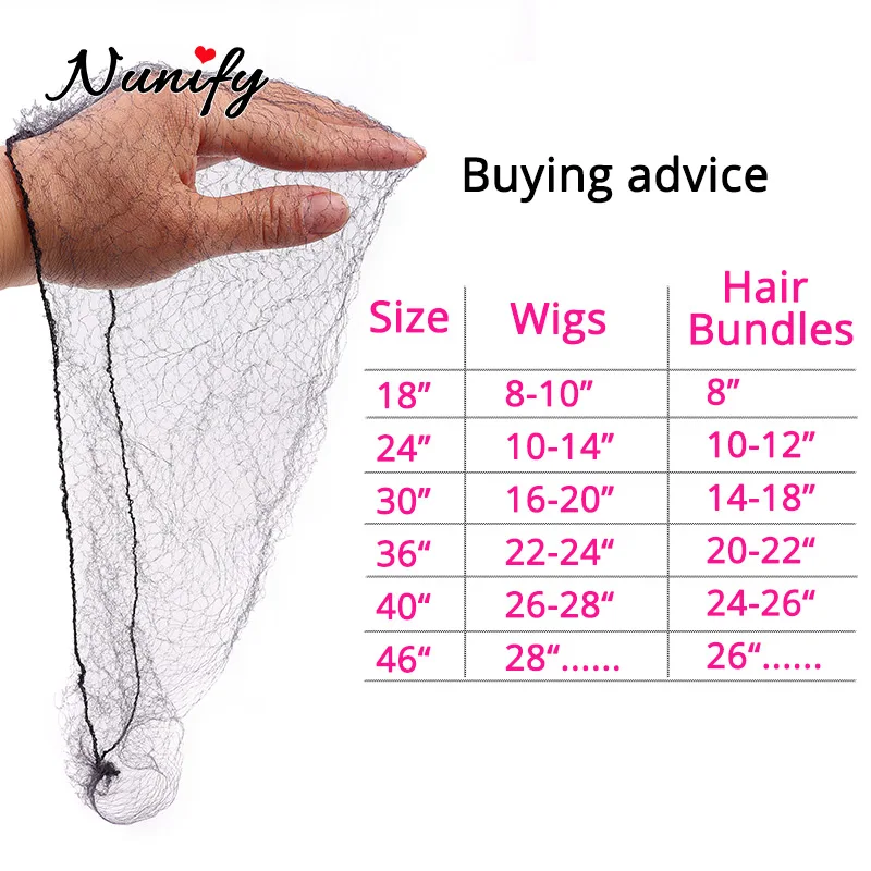 10Mm Invisible Hair Nets For Women Bun 100Pcs Elastic Edge Mesh Wig Net Cap For Hair Styling 24Inch 30Inch 36Inch 40Inch 46Inch