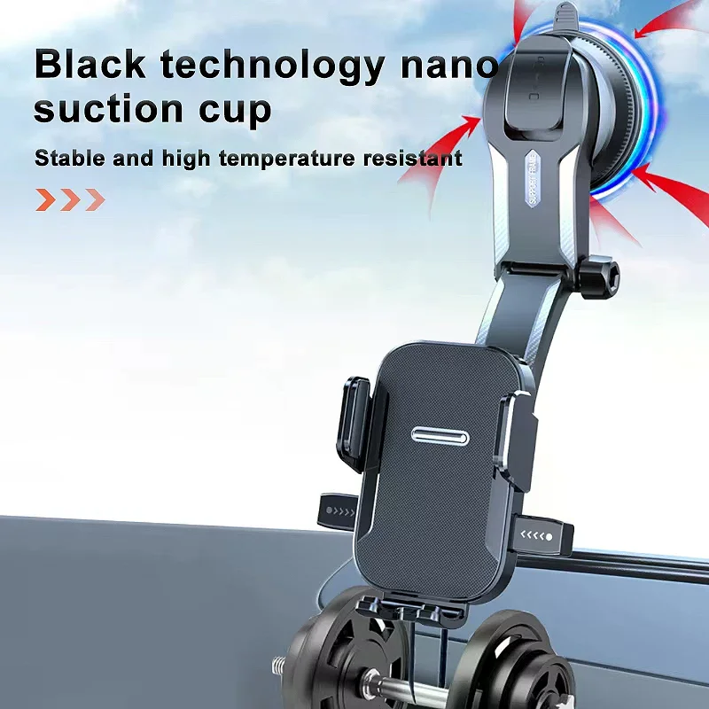 Phone Holder Stand Dashboard Mount 360° Rotatable Gravity Smartphone Holder With Extension Rod Bracket GPS Support