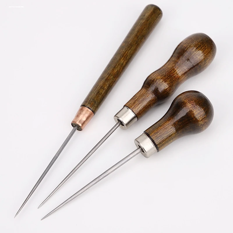 Handmade Old Style Stainless Steel Needle Taper Long Sharp Thousand Leaf Drill Wood Handle Jewelry Making Accessory image 3