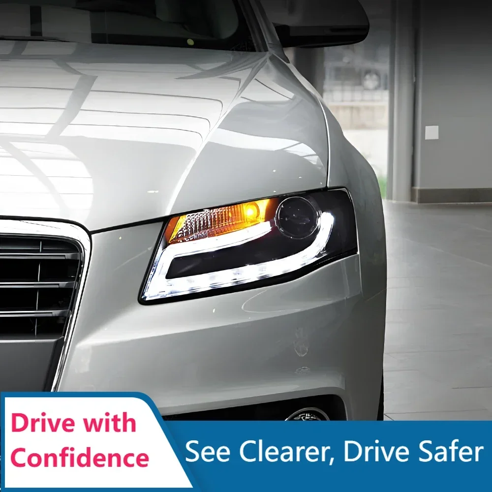 

Обновление высококонфигурационных линз проектора, аксессуары для инструментов для Audi A4 A4L RS4 S4 B8 2009-2012, светодиодные автомобильные фары в сборе