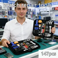 147 Uds. Kit de herramientas de reparación de relojes para relojero, removedor de cajas, abridor de barras, juego de reparación de relojes profesional, regalo para relojeros y aficionados