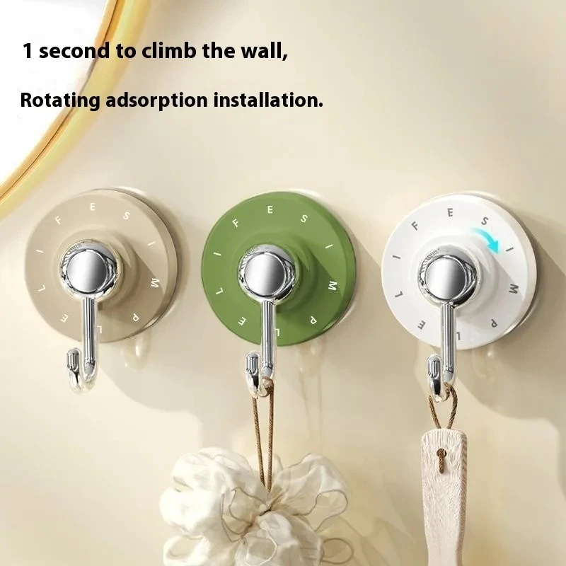 

Household Kitchen Refrigerator Storage Hooks Key Storage Rack Bathroom Hangers Suction Cup Rotating Plastic Hook Storage Holder