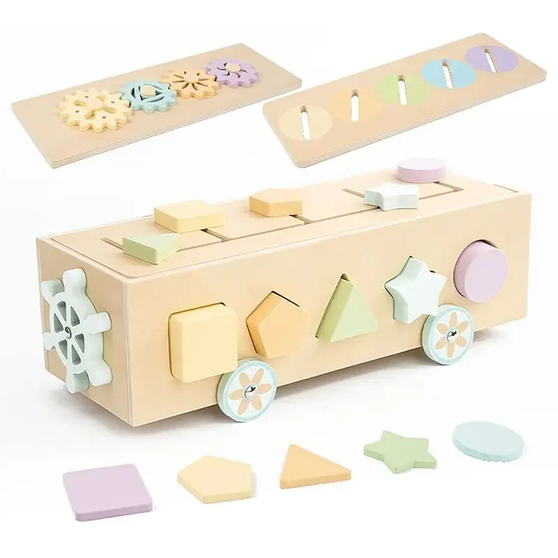 Montessori brinquedos cor & forma classificação aprendizagem caixa de correspondência para crianças de madeira aprendizagem precoce ideal presente de aniversário de natal