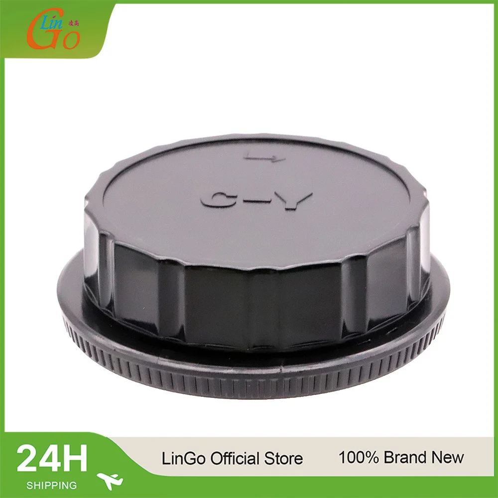 LinGo Rear Lens Body Cap Camera Cover Anti-dust Protection For Contax Yashica CY C/Y Mount Lens Plastic Black