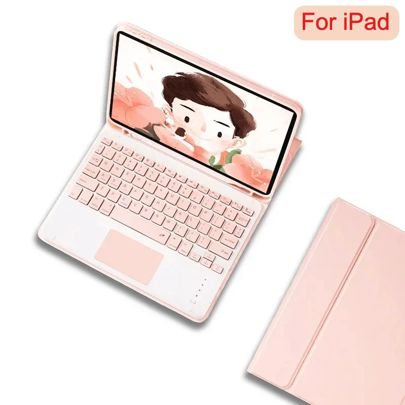 

Bluetooth Trackpad Keyboard for IPad Air 11 Pro 13 2024 M4, Case for IPad Pro 11 Air 5 4 10.9 9.7 10.2 10th with Pencil Holder