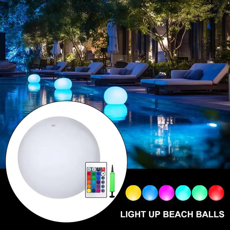 Light Up Inflatable Balls Swimming Pool Beach Games Balls For Outdoor Floating Led Nightlight For Backyard Summer Poolside