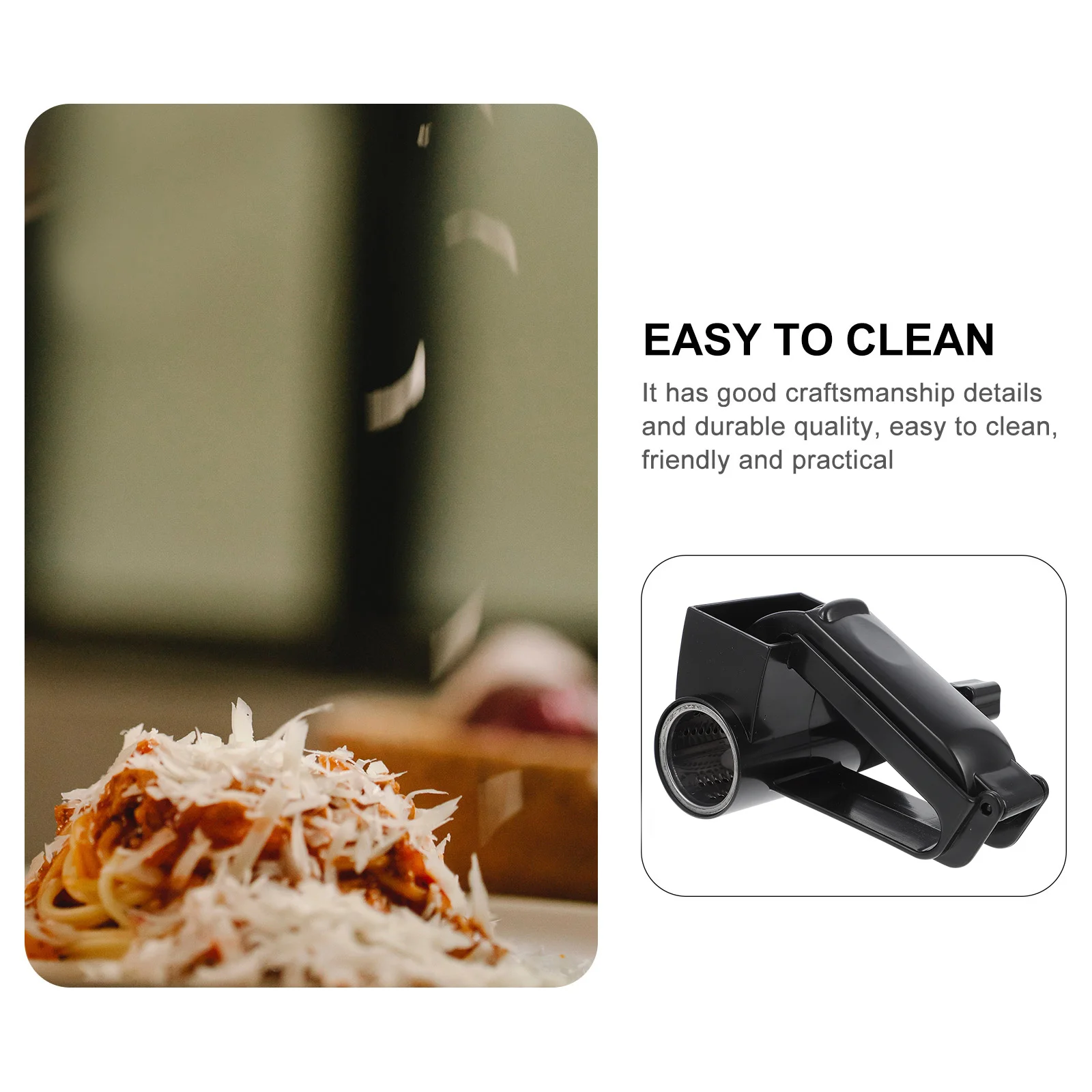 

1Pcs Rotary Cheese Grater Stainless Steel Manual Shredder for Hard Cheese Chocolate Vegetable Kitchen Gadget Easy to Use