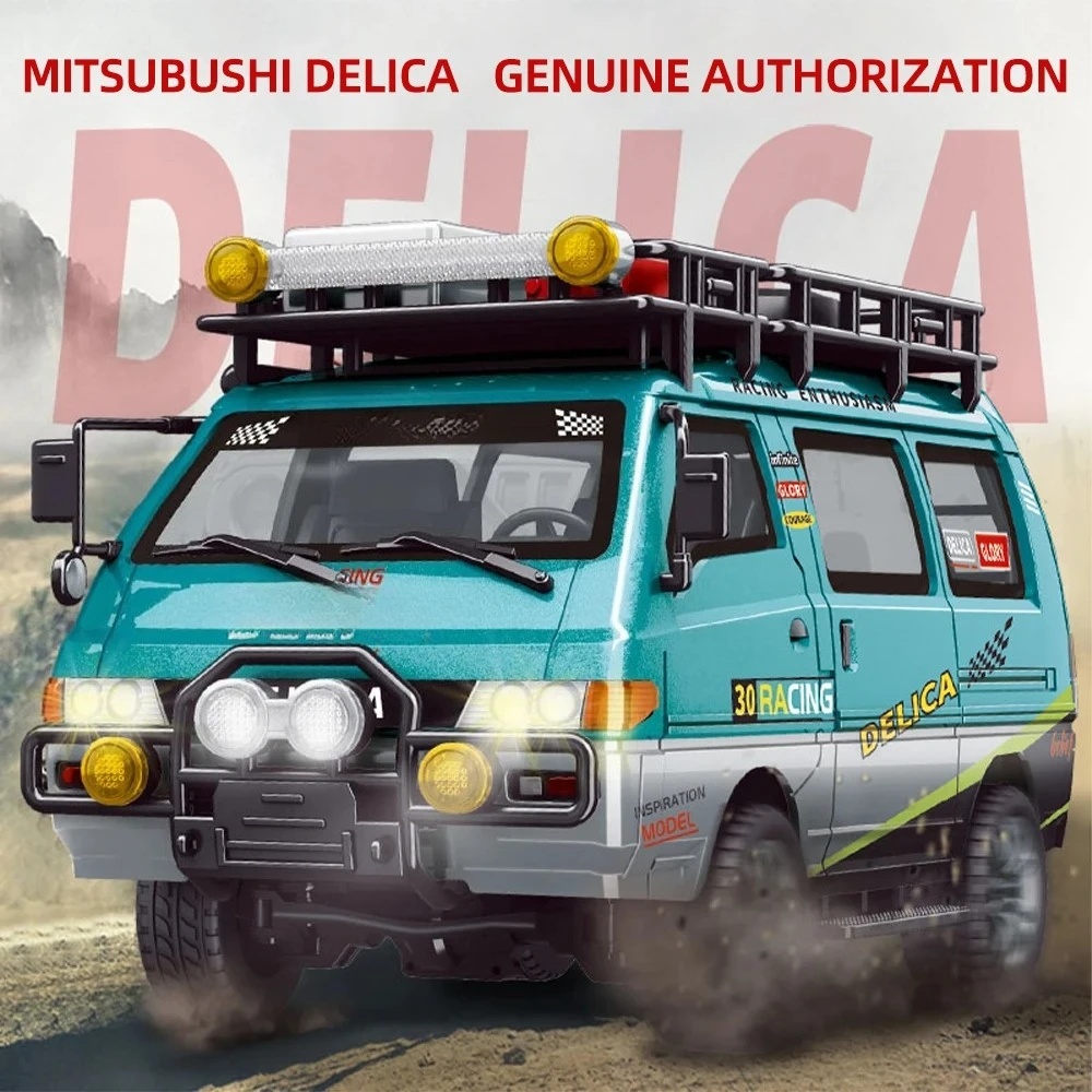 

1:24 Full-Scale RC Delica Minibus – 2WD/4WD Switchable + Controllable Headlights | Toy Model Gift