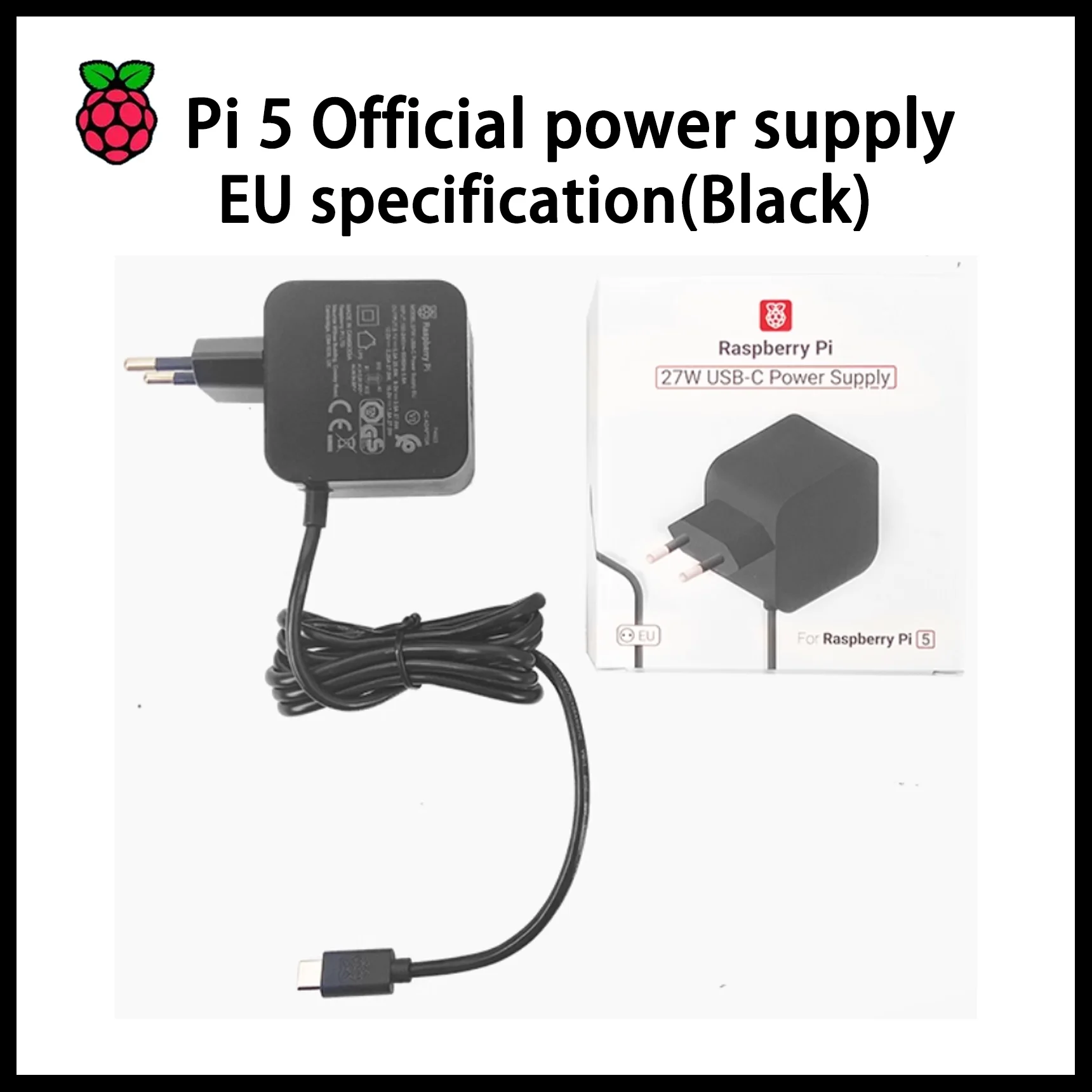 الأصلي Raspberry Pi 5 مصدر الطاقة الرسمي 27 واط USB-C مصدر الطاقة الرسمي 5.1 فولت 5A محول يدعم معايير PD