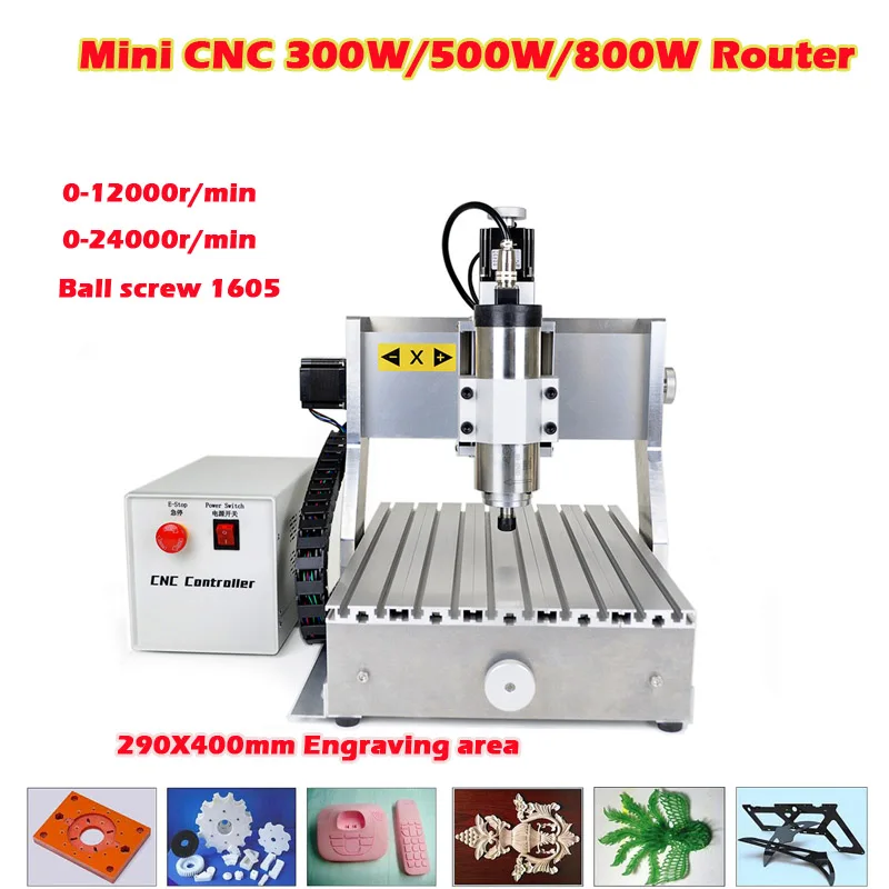 

Mini CNC Router 3040 300W 500W 800W Engraving Drilling and Milling Machine for Metal Wood Working